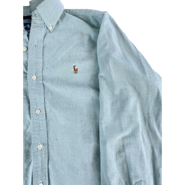 Mens Ralph Lauren Classic Light Lime Green Button-Up Shirt Size Small