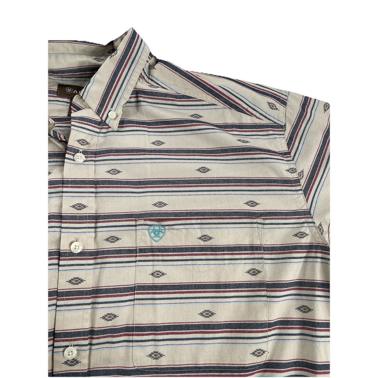 Men Ariat Classic Western |Stripes|Medallion| ButtonUp Shirt Size L