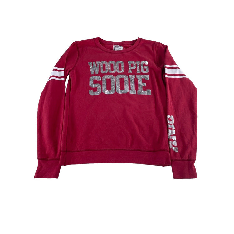 Womens PINK Victoria Secret Arkansas Razorbacks Crewneck Sweatshirt Size M