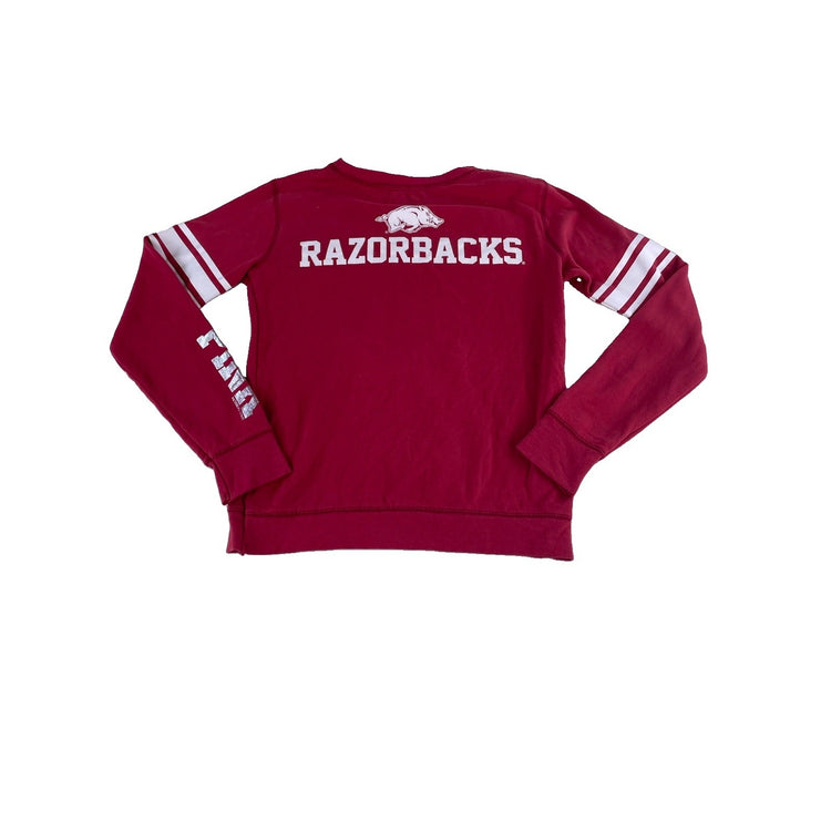 Womens PINK Victoria Secret Arkansas Razorbacks Crewneck Sweatshirt Size M