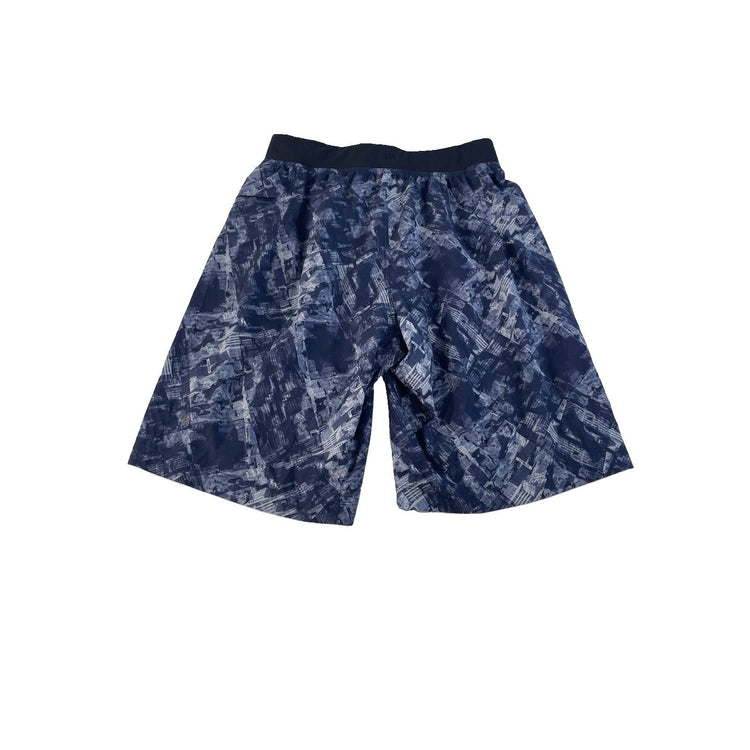 Men's Lululemon Performance Athletic Shorts Blue Abstract Print Size M