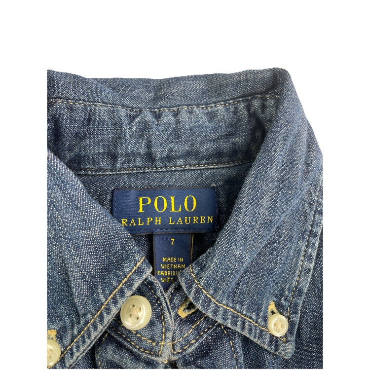 Kids Polo Ralph Lauren Size 7 Denim Shirt Dress