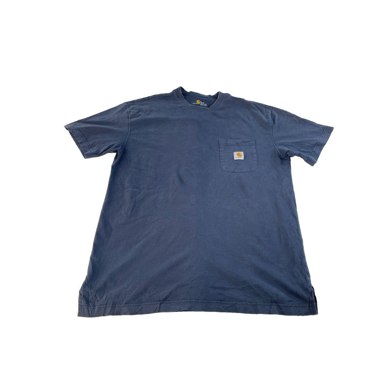 Mens Carhartt Dark Blue Solid Pocket T-Shirt Size L