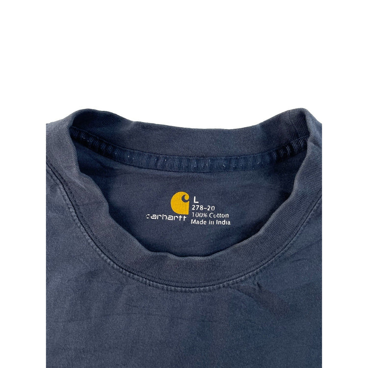 Mens Carhartt Dark Blue Solid Pocket T-Shirt Size L