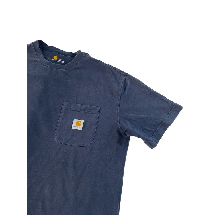 Mens Carhartt Dark Blue Solid Pocket T-Shirt Size L