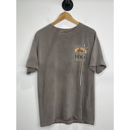 Vintage 2002 Mens 61st Annual Bike Week Graphic Grey T Shirt Sz Large
