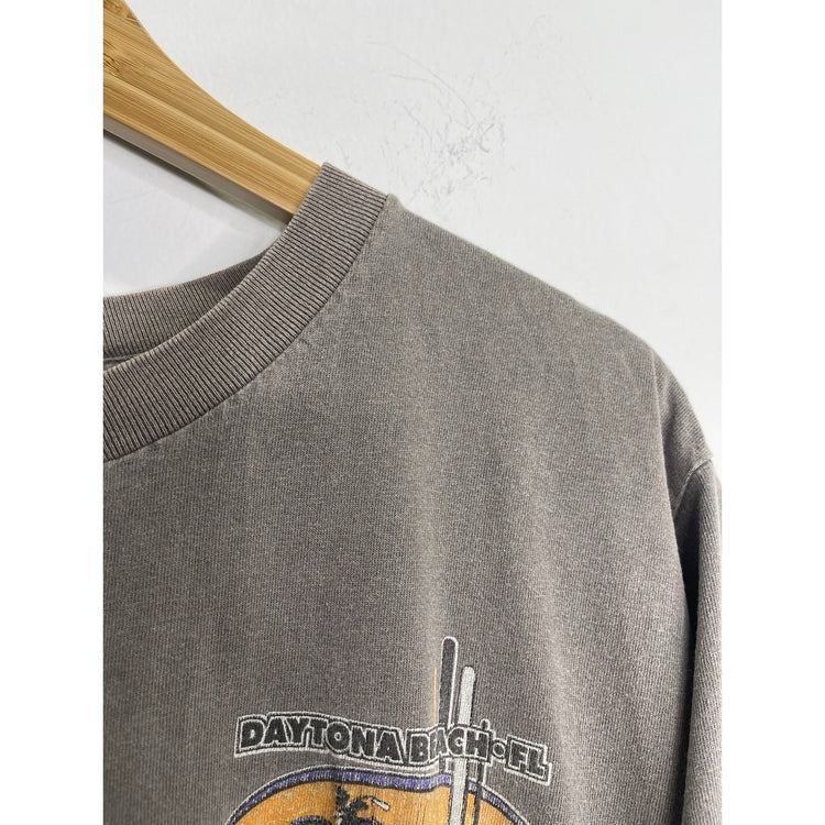Vintage 2002 Mens 61st Annual Bike Week Graphic Grey T Shirt Sz Large