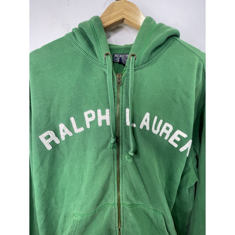 Mens Vintage Polo Jeans Company Large Green Hoodie