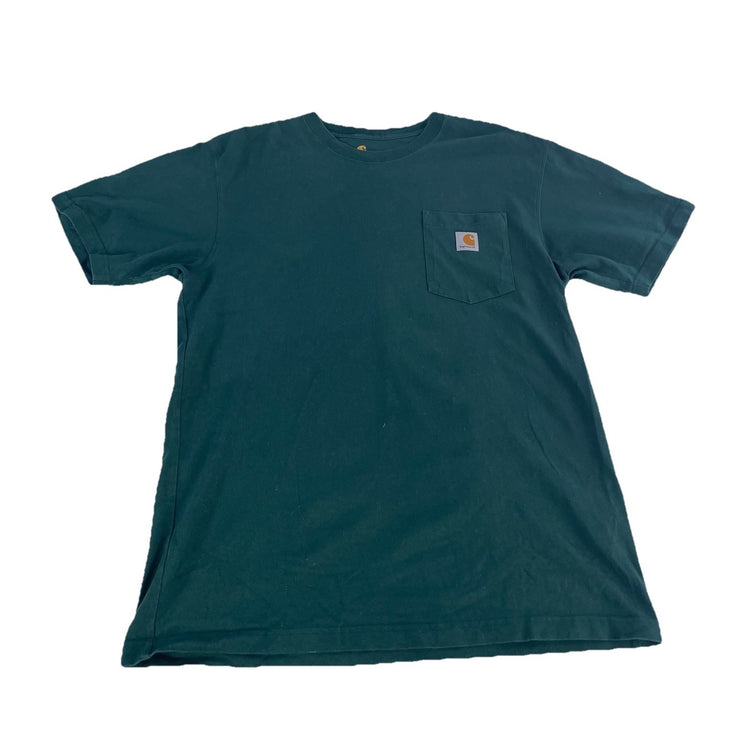 Mens Carhartt Forest Green Blank T-Shirt Size M
