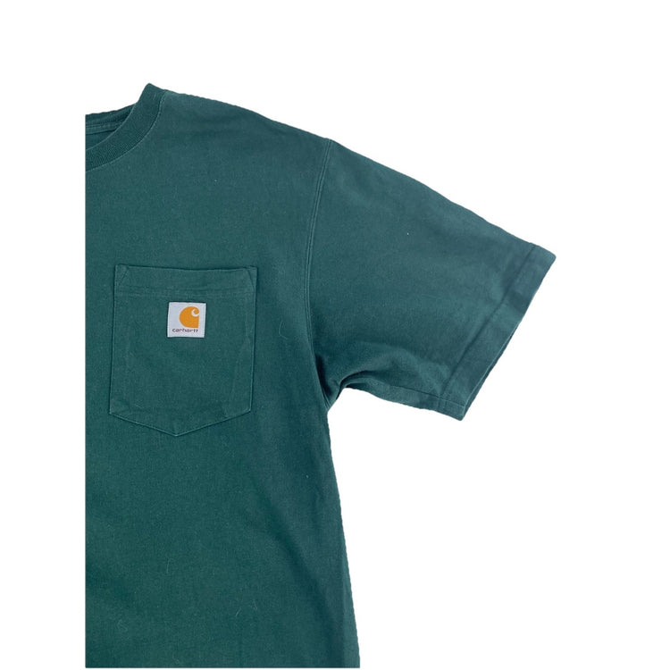 Mens Carhartt Forest Green Blank T-Shirt Size M
