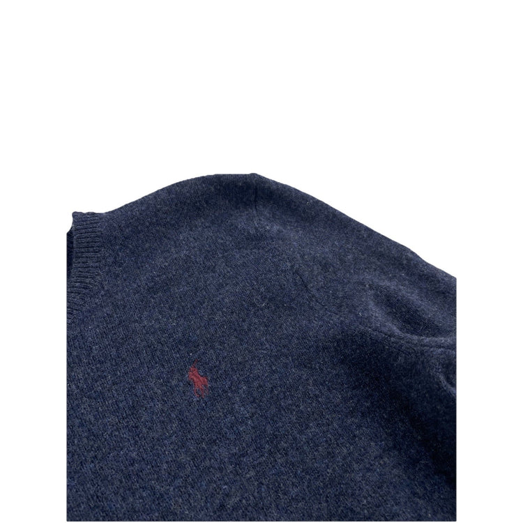 Mens Polo Ralph Lauren Size Large Navy Blue Lambs wool Sweater