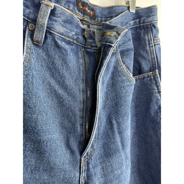 Men’s Y2K Hip-Hop Blue Denim Raw Edge Brand Carpenter Jean Shorts 32x10