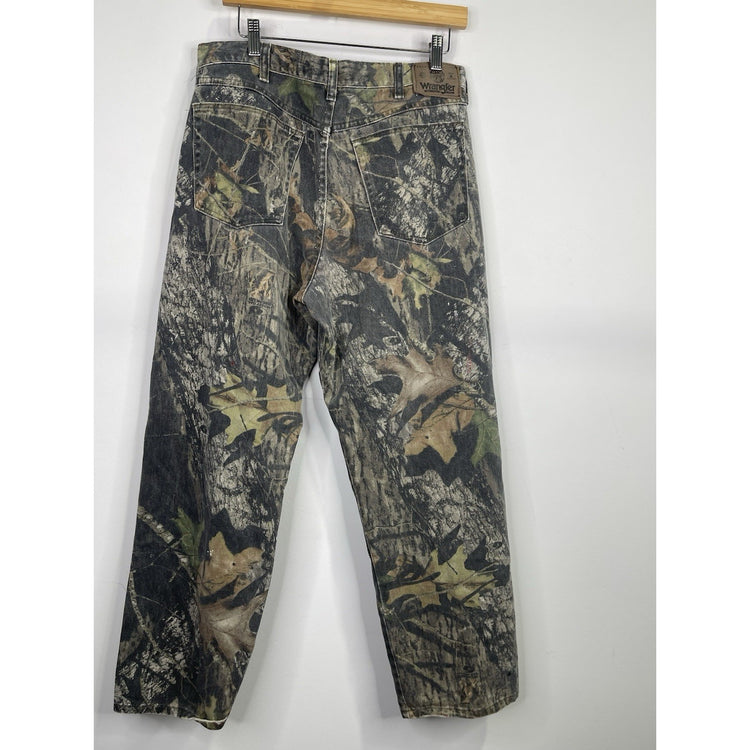 Vintage Men’s Wrangler Camo Double Knee Jeans Pants Mens 34x30 Faded Camouflage