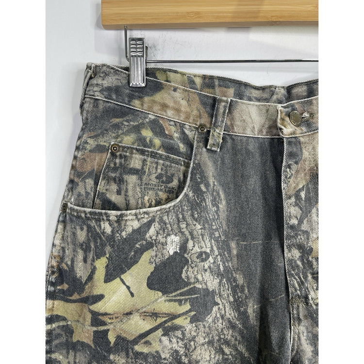 Vintage Men’s Wrangler Camo Double Knee Jeans Pants Mens 34x30 Faded Camouflage