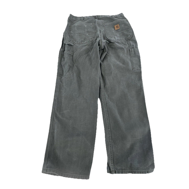 Mens Carhartt B11 Gray Loose Fit Dungaree Carpenter Pants Size 32X30