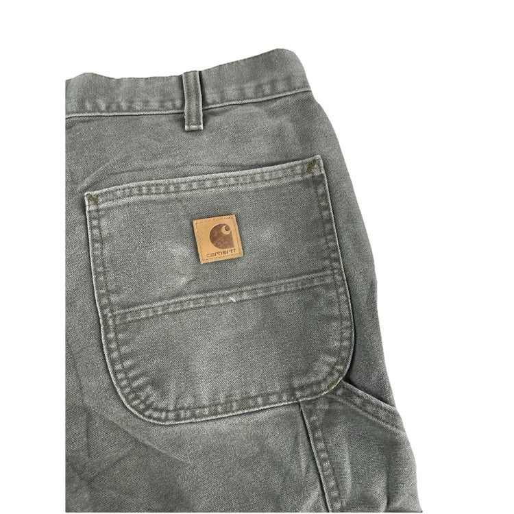 Mens Carhartt B11 Gray Loose Fit Dungaree Carpenter Pants Size 32X30