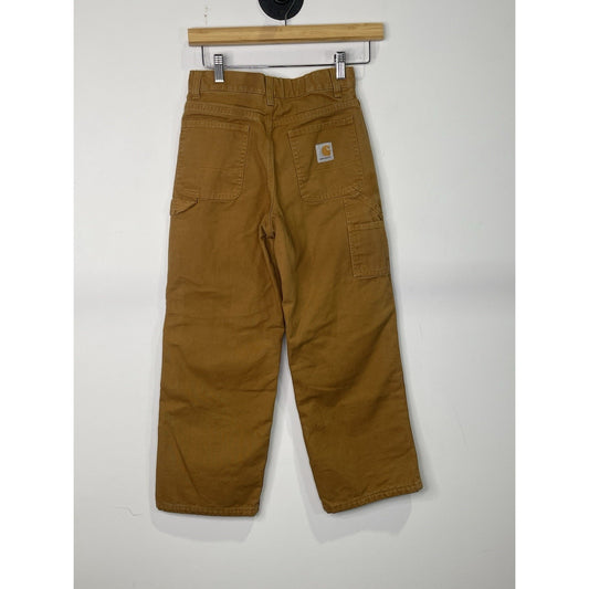 Vintage Kids Carhartt Brown And Blue Plaid lining Sz 10 Pants