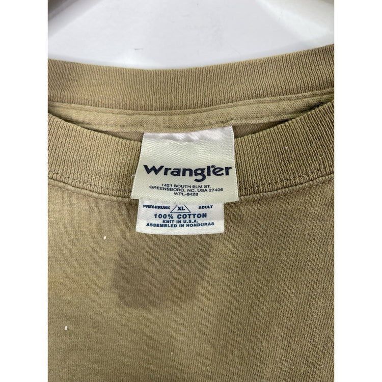 Wrangler Men's Brown 2004 Rodeo Graphic Double Sided T-Shirt Sz XL