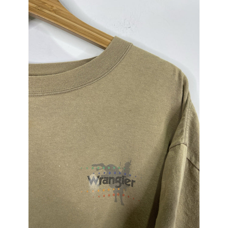 Wrangler Men's Brown 2004 Rodeo Graphic Double Sided T-Shirt Sz XL
