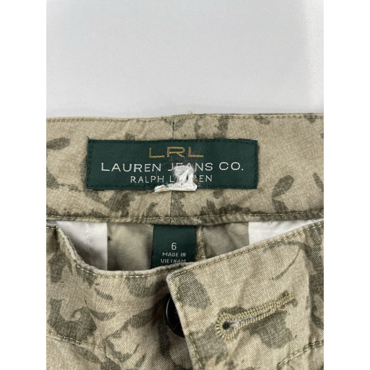 Womens Lauren Ralph Lauren Size 6 Khaki & Olive Green Abstract Camo Pants
