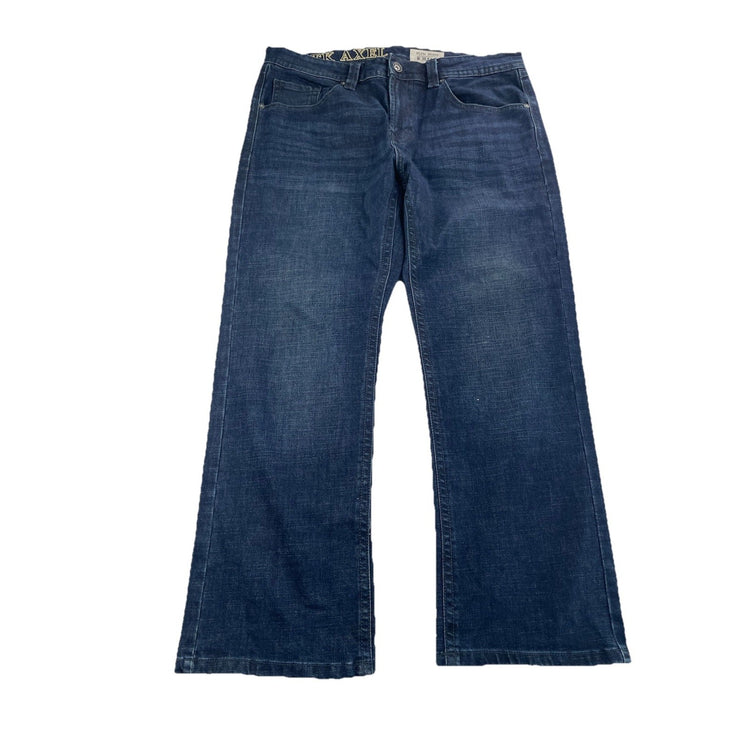Mens TK AXEL Slim Bootcut Dark Wash Blue Jean Size 36x30