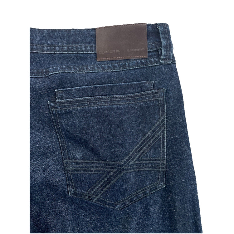 Mens TK AXEL Slim Bootcut Dark Wash Blue Jean Size 36x30