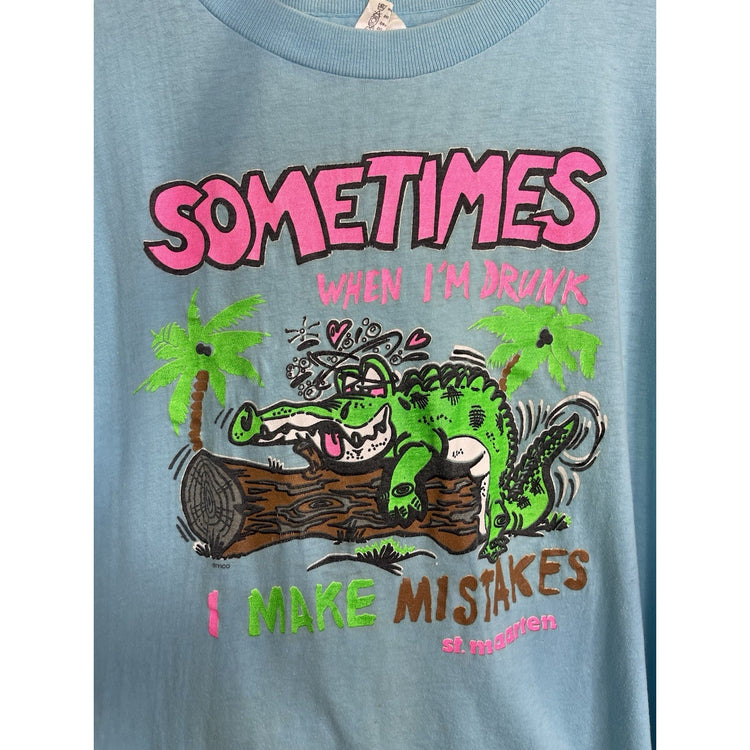 Men’s Trade Winds St. Maarten Blue graphic T shirt Sz Large