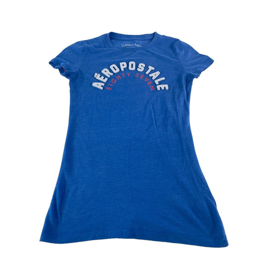 Aeropostale Women's Blue "Aéropostale Eighty Seven" Graphic Tee Size Small