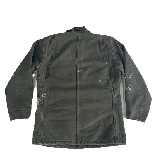 Mens Vintage Carhartt Moss Green Blanket-lined Michigan Chore Coat Size Xl