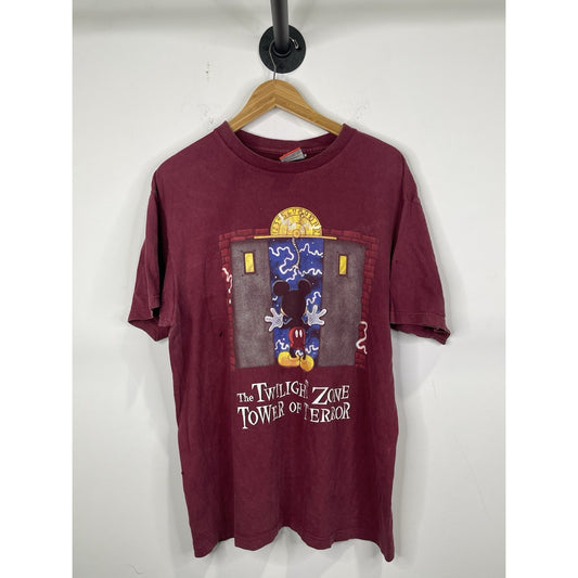 Vintage Disney TShirt 90s Mickey Mouse Twilight Zone Tower Of Terror Ride Sz XL