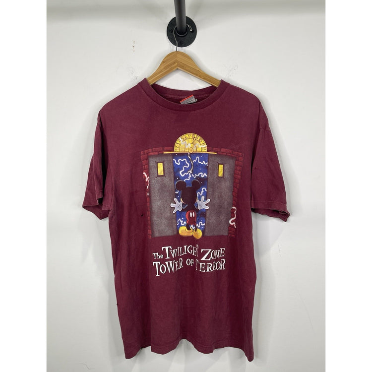 Vintage Disney TShirt 90s Mickey Mouse Twilight Zone Tower Of Terror Ride Sz XL