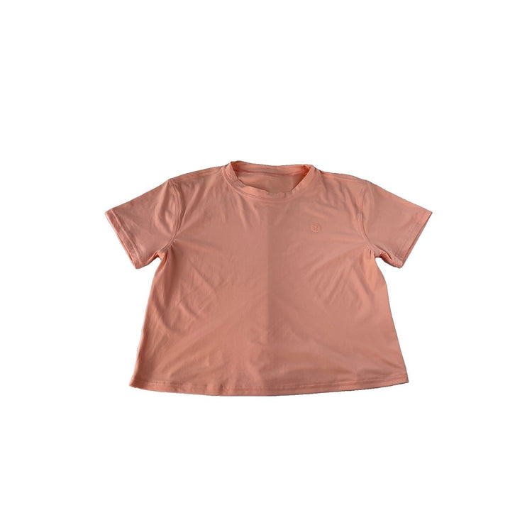 Women's Lululemon Athletica Peach Cropped T-Shirt, Size L