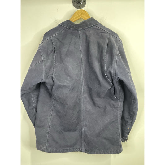 Men’s Navy Blue Vintage Carhartt Chore Coat Jacket Blanket Lined Workwear Sz M