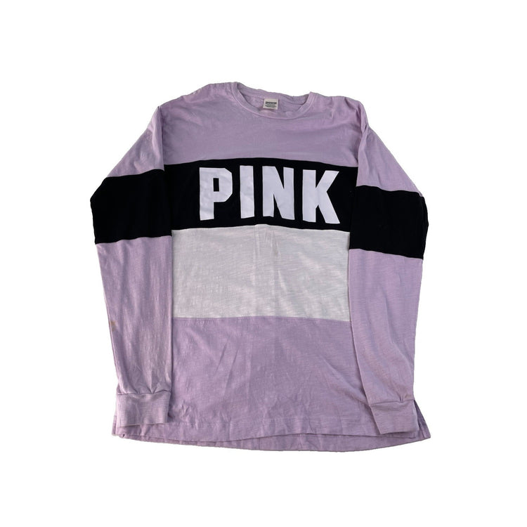 Women's Victoria's Secret PINK Color-Block Long Sleeve T-Shirt, Size S