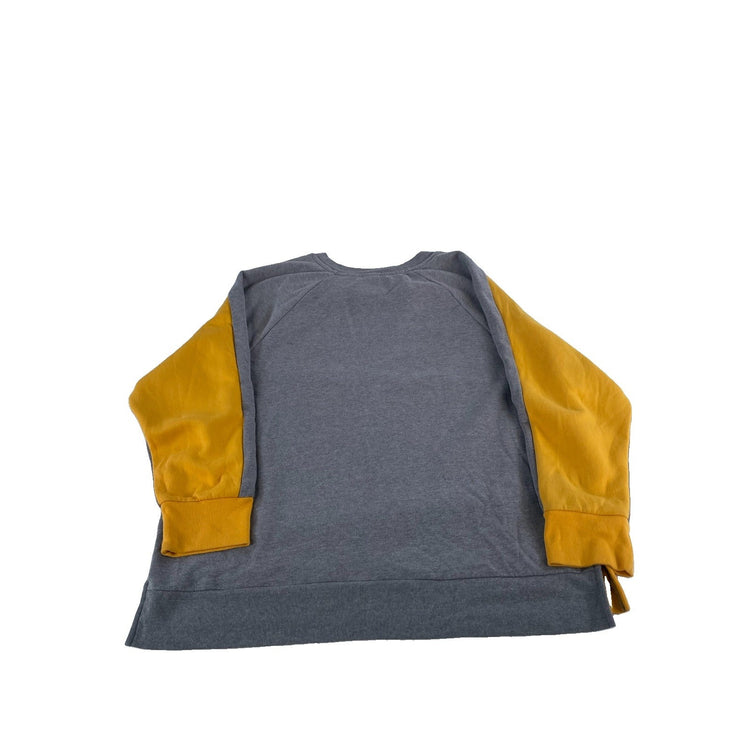 Womens Victorias Secret PINK | Yellow Grey Colorblock Graphic Sweatshirt Size Xl
