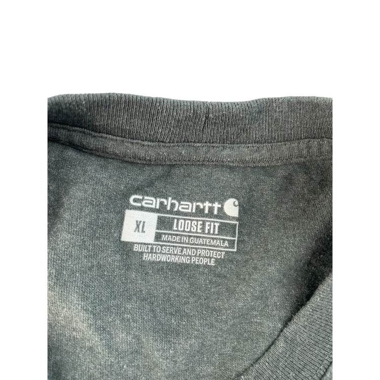 Men Carhartt Loose Fit Heavyweight ShortSleeve Pocket T-Shirt Grey/Green Size XL