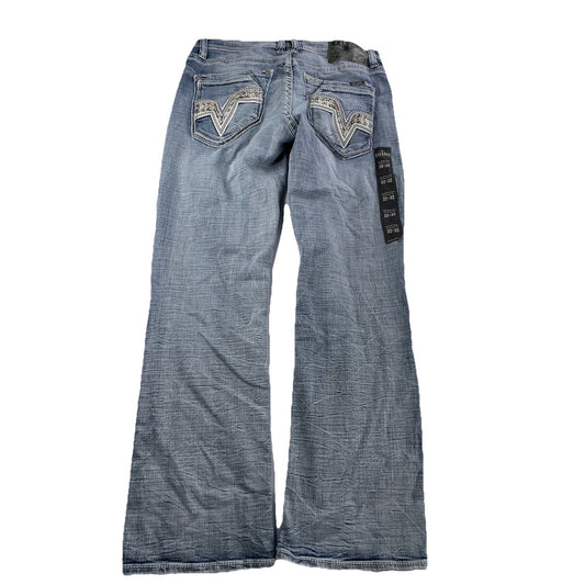 Mens Salvage Denim Mayhem Boot, Regular Fit Light Wash Blue Jeans Size 32