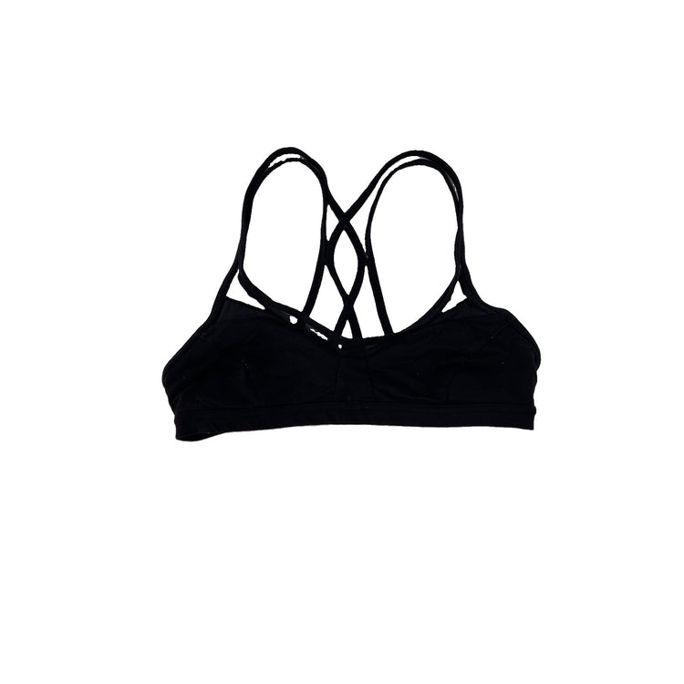 Womens Lululemon Black Strappy Sport Bra Size 6