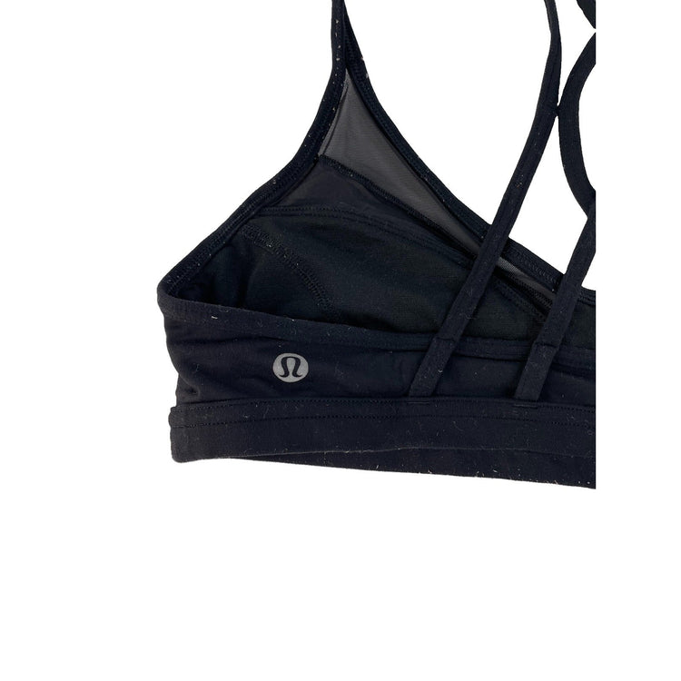 Womens Lululemon Black Strappy Sport Bra Size 6