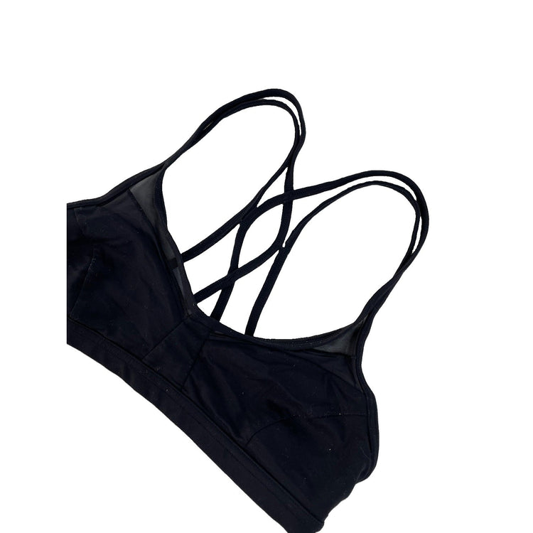 Womens Lululemon Black Strappy Sport Bra Size 6