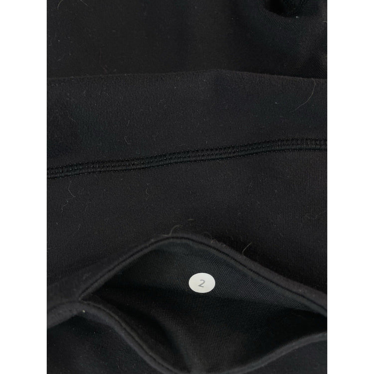 Womens Lululemon Solid Black Mid Rise Scrunch Back Leggings Size 2