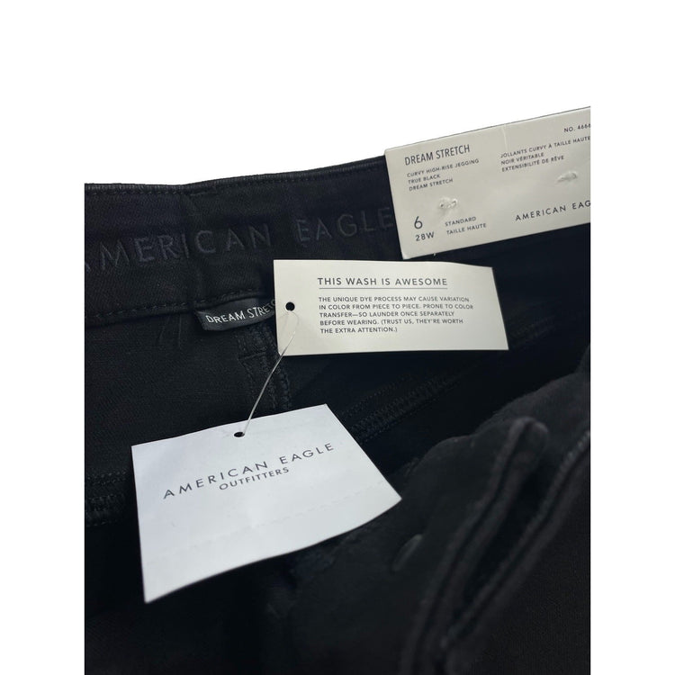 Women's American Eagle Dream Stretch Curvy High-Rise Jegging Black Size 6