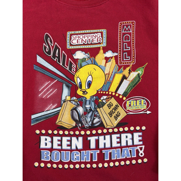 Women’s Vintage Looney Tunes “ Been There Bough That “ Red XXL Sweatshirt