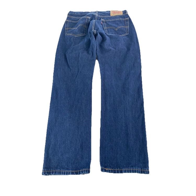 Mens Levis 505 Dark Wash Straight Fit Denim Jeans Size 30x30