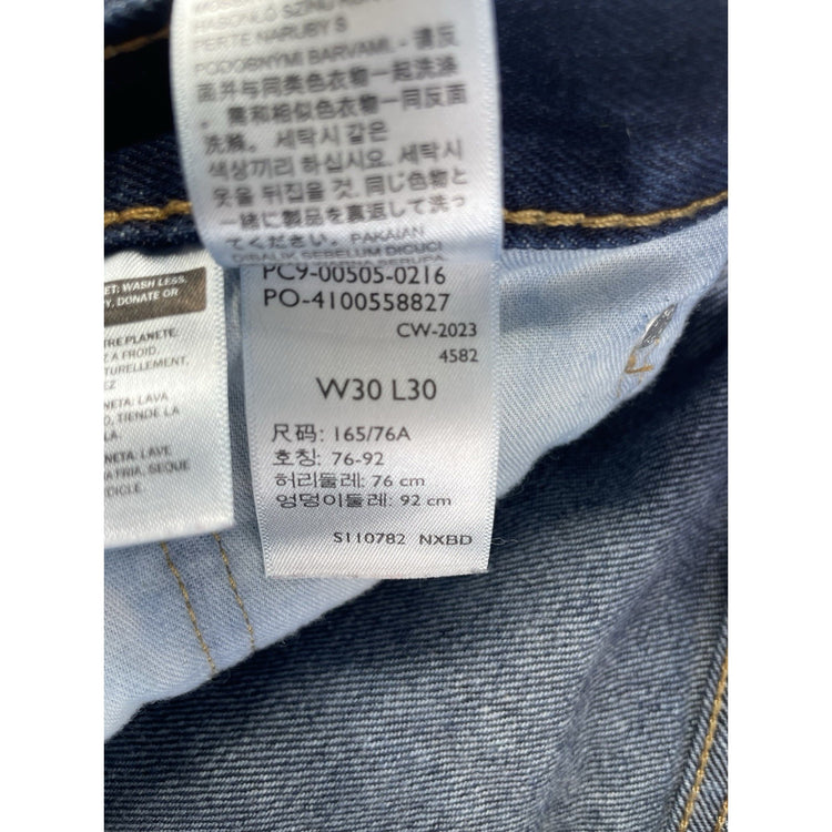 Mens Levis 505 Dark Wash Straight Fit Denim Jeans Size 30x30