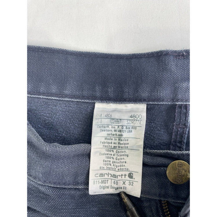 Mens Carhartt Dark Navy Blue Denim Jeans Size 40X32