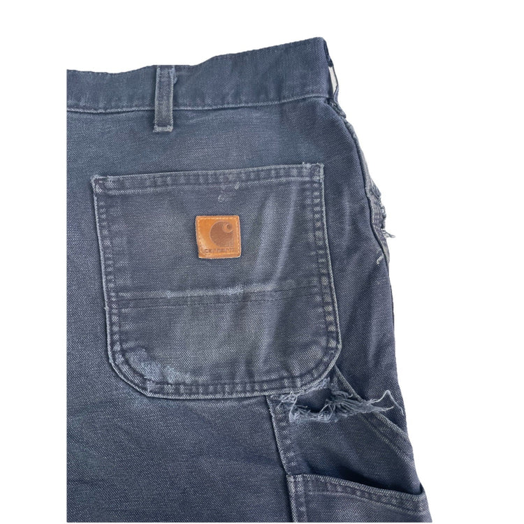 Mens Carhartt Dark Navy Blue Denim Jeans Size 40X32