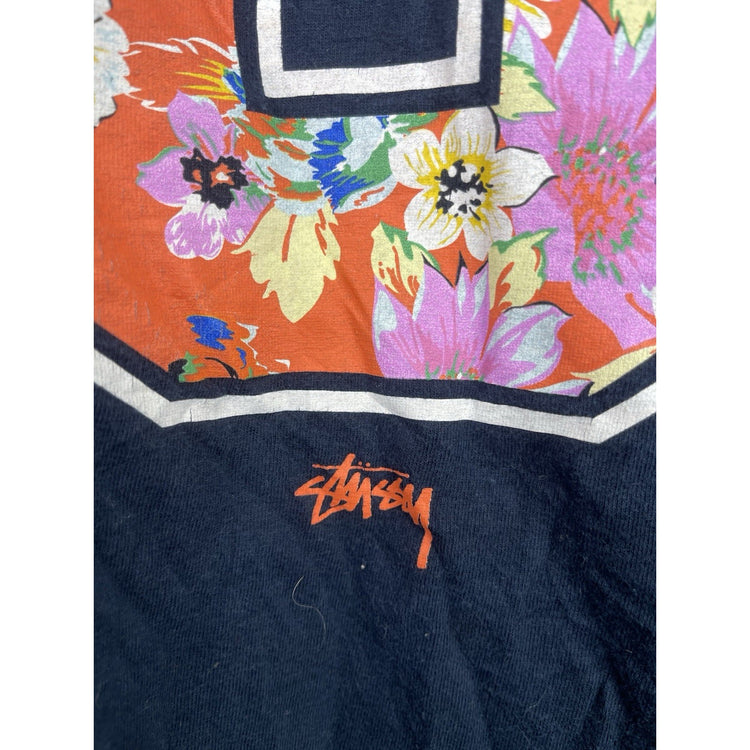 Men’s Stussy T-Shirt Double Sided Skateboard Surf S/S Floral Sz XL