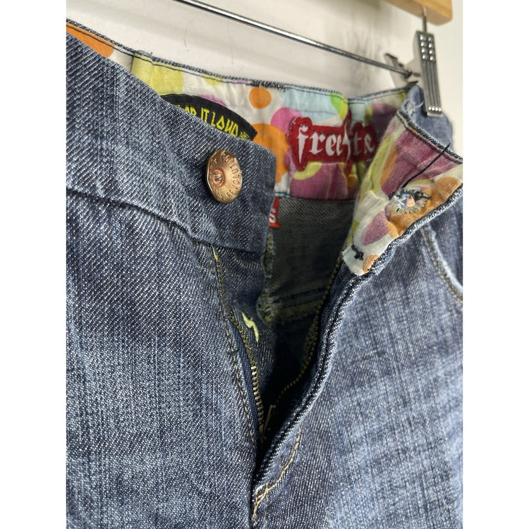 Women’s Y2K VTG Wear It Loud Freestyle Revolutionary Denim Straight Jeans Sz 16s