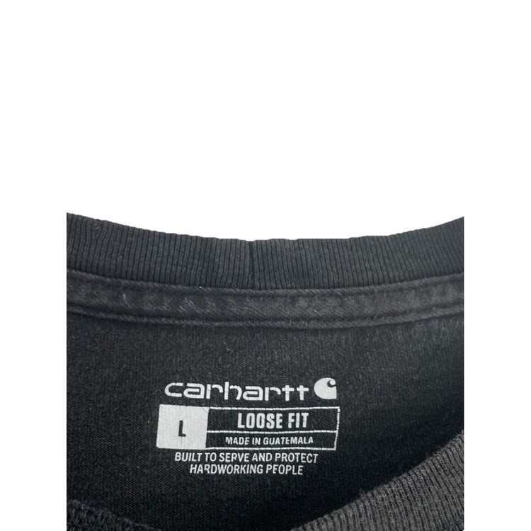 Mens Carhartt Loose Fit Blank Black Tee Size L